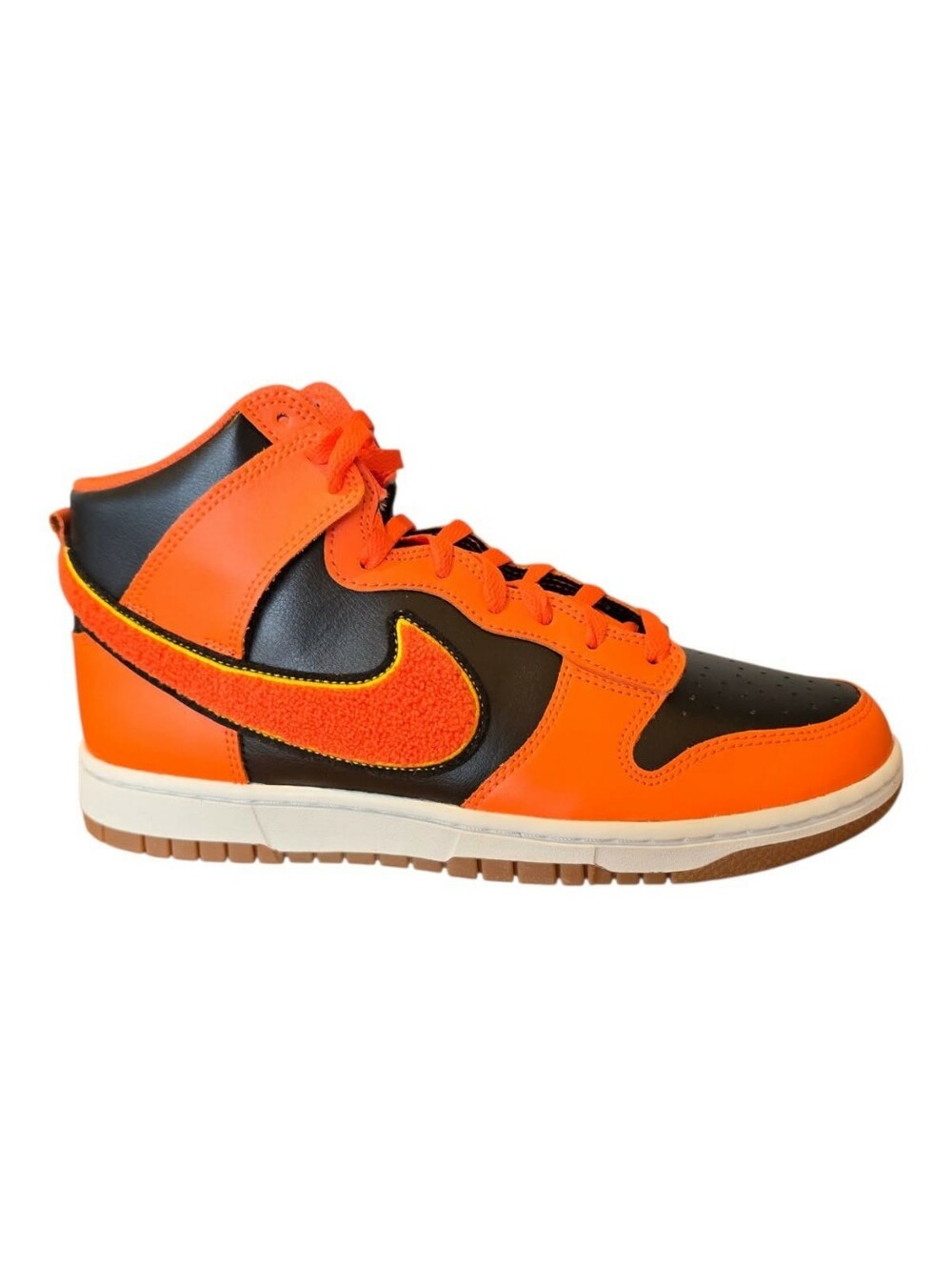 Nike Dunk High Retro University Black Safety Orange Sneakers DR8805 002 Mens 9.5